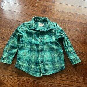 Cat & Jack Green Checkered Kids Button Down Shirt
